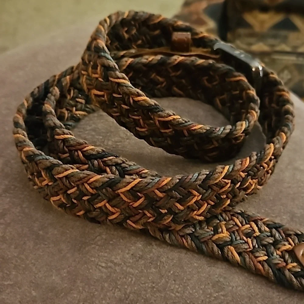 VTG Woven Faux Leather Boho Unisex Braided Belt Medium/Large